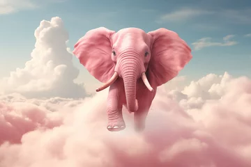 Foto op Aluminium pink elephant flying in the clouds © Anastasiia Trembach