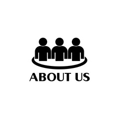 About us sign icon isolated on transparent background