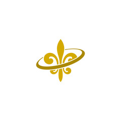 Fleur de lis icon isolated on transparent background © sljubisa