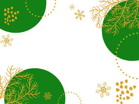 大きなドット柄のキラキラしたクリスマスフレーム/緑