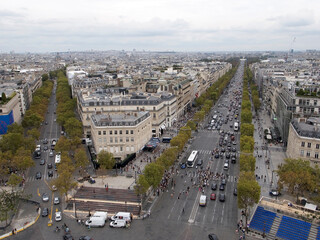 Cityscape from Arc de Triomphe in Paris, France
