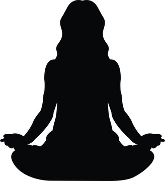 recommend clip art: silhouette of yoga person vector