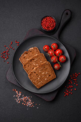 Delicious fresh crispy brown bread with seeds and grains
