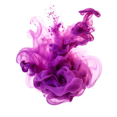 3D illustration of purple smoke isolated on white background