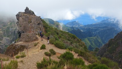 Fototapeta na wymiar hiking in Madeira island mountain