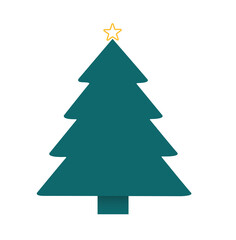 minimal red Christmas tree illustration