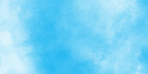 Brush-painted blurred and grainy paint aquarelle Abstract light sky blue watercolor background,Classic hand painted Blue watercolor background for design.