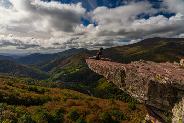 Zamariain viewpoint in autumn with girl model