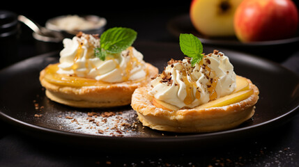 Apple tartlets with cream