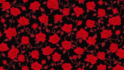 seamless pattern with red hearts