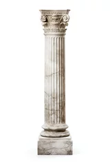 Foto op Plexiglas Ancient column or pillar. Ionic, Doric and Corinthian style architecture design. On white background. Generative Ai © ArtmediaworX