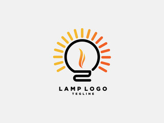 technology lamp light logo design