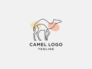 camel animal silhouette design in desert