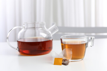 Concept of cold season drink or hot drink - tea
