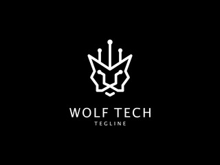 digital technology line wolf design
