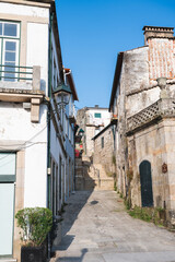 Old town Ponte de Lima, narrow streets and old houses. Part of the district of Viana do Castelo, selective focus