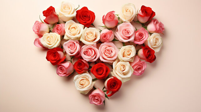 heart shaped roses HD 8K wallpaper Stock Photographic Image 