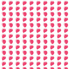 Hand drawn red hearts seamless pattern, Valentine's, Mother's day, birthday card, wallpaper or gift wrap design.