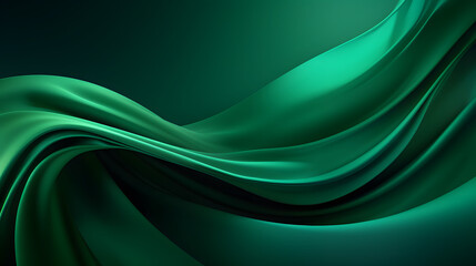 Green Waves Background. Generative AI.