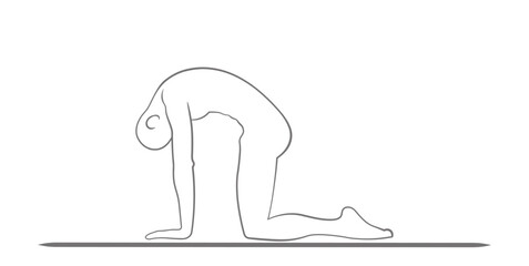 Marjaryasana - Experience serenity and spinal mobility in the graceful Cat Pose during yoga practice