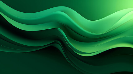 Green Waves Background. Generative AI.