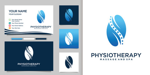 Physiotherapy logo design templates creative concept Premium Vector