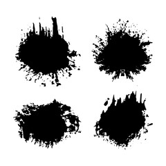 Brush element scrawls and blots in black collection