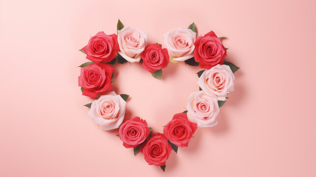 heart of roses HD 8K wallpaper Stock Photographic Image 