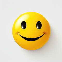 Vibrant and Cheerful Minimalistic Emoticon: A Simple, Smiling Illustration to Brighten Your Day. Generative AI - obrazy, fototapety, plakaty