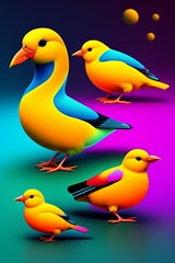 Fototapeta premium set of birds