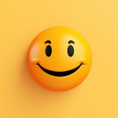 Vibrant and Cheerful Minimalistic Emoticon: A Simple, Smiling Illustration to Brighten Your Day. Generative AI