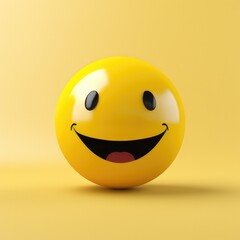 Fototapeta premium Vibrant and Cheerful Minimalistic Emoticon: A Simple, Smiling Illustration to Brighten Your Day. Generative AI
