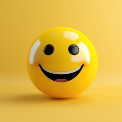 Vibrant and Cheerful Minimalistic Emoticon: A Simple, Smiling Illustration to Brighten Your Day. Generative AI