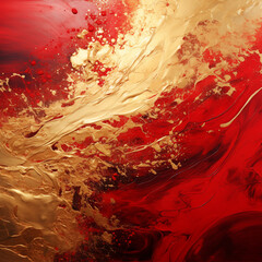 red and yellow liquid paint mixed color background
