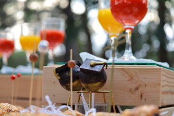 Graduation table in the forest , 