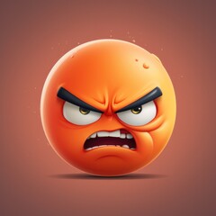 Expressive Minimalistic Angry Emoticon Illustration &ndash; Graphic Artistic Design of an Angry Face. Generative AI