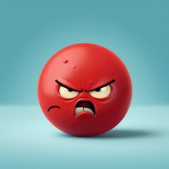 Expressive Minimalistic Angry Emoticon Illustration – Graphic Artistic Design of an Angry Face. Generative AI