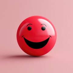 Fototapeta premium Realistic Minimalistic Blushing Love Emoticon Illustration for Romantic Greetings and Joyful Expressions - Valentine's Day Concept. Generative AI