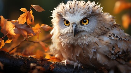 Owl in an Autumn Forest