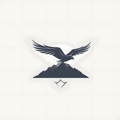 minimalistic logo with a bird