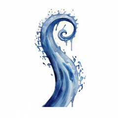 Blue ink octopus tentacle