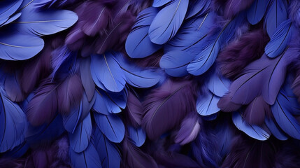Abstract background of bright blue feathers. Illustration, wallpaper.