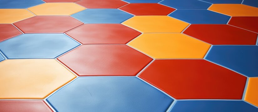 Texture floor tiles made of plastic are used for the flooring of corner futsal on a ground