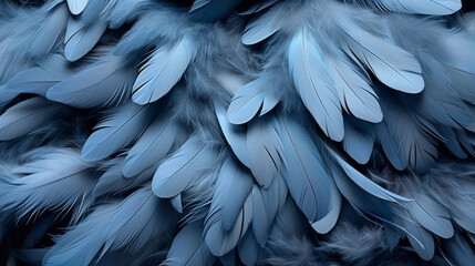 Fototapeta na wymiar Abstract background of bright blue feathers. Illustration, wallpaper.