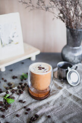 v60 drip coffee brewing set glass and coffee