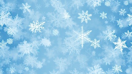 Fototapeta na wymiar a lot of snowflakes that are on a blue background that is very similar to the snowflakes in the sky. generative ai