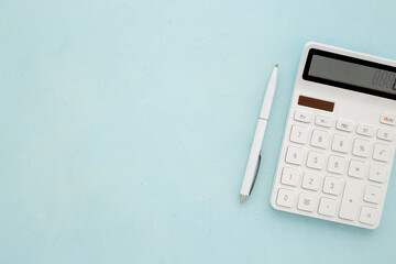 Financial accounting and taxes planning concept with calculation - obrazy, fototapety, plakaty