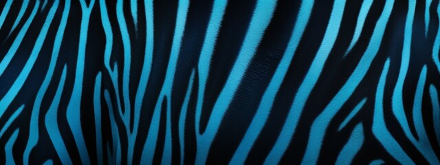 Fototapeta na wymiar Blue zebra seamless pattern background. Animal skin texture in retro fashion style.