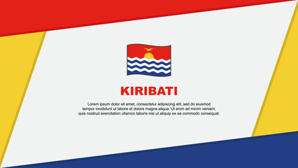 Kiribati Flag Abstract Background Design Template. Kiribati Independence Day Banner Cartoon Vector Illustration. Kiribati Banner