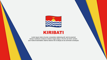 Kiribati Flag Abstract Background Design Template. Kiribati Independence Day Banner Cartoon Vector Illustration. Kiribati Flag